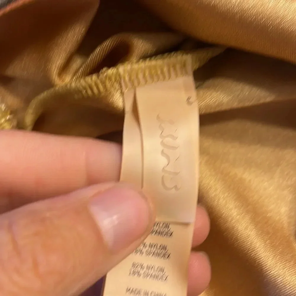 NWT Skims Metallic gold mock neck tank swim top in XS